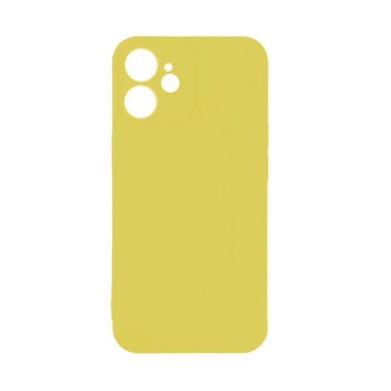 Capa de Silicone com Moldura de Câmera para Apple iPhone 12 Amarelo